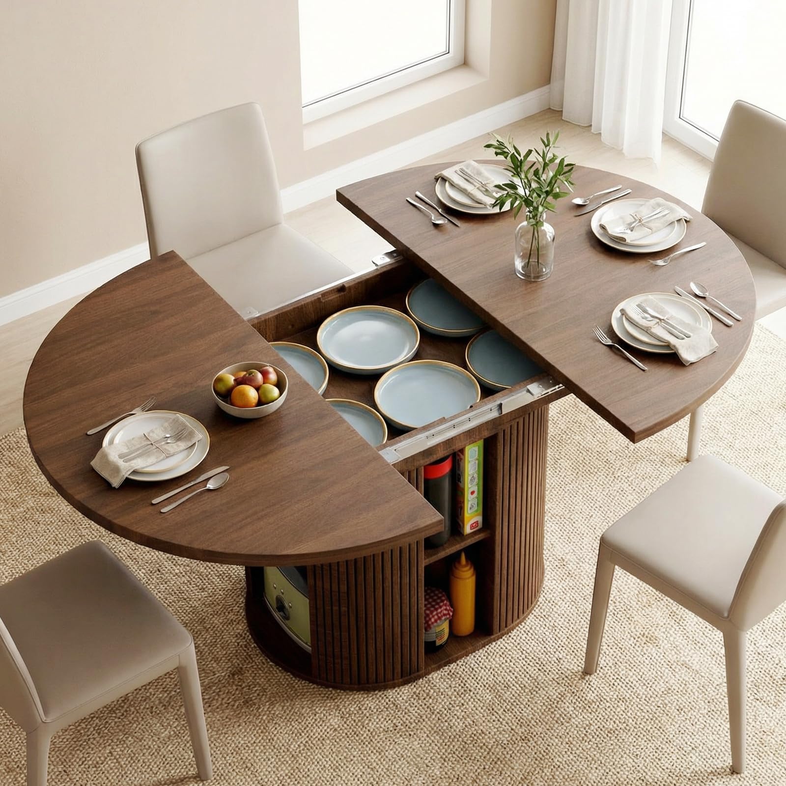 Amazon.com - 43.3''–59'' Extendable Round Dining Table for 4–8